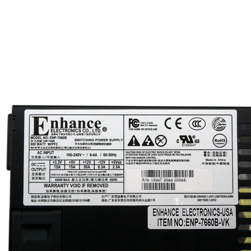 Enhance ENP-7660B-VK 600W Nonmodular Flex ATX PSU